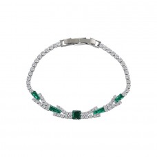 Eleganta rokassprādze ar caurspīdīgu cirkonu